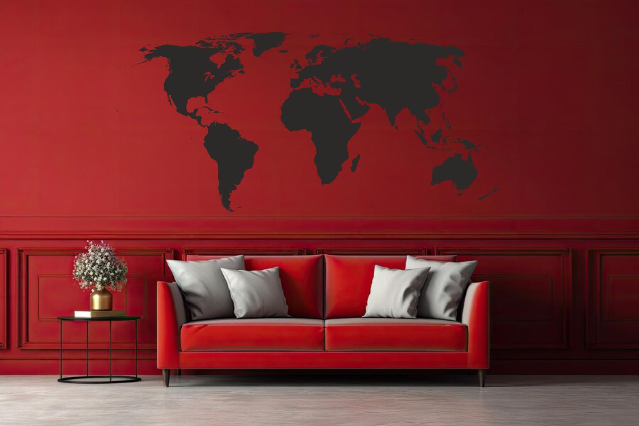 Wandtattoo Landkarte Welt / Worldmap