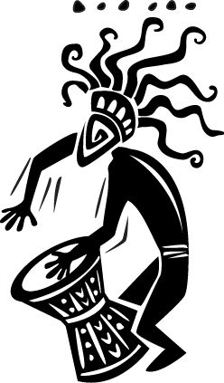Wandtattoo Atztekischer Trommelspieler