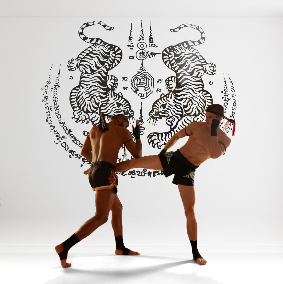 Wandtattoo Zeichen & Symbole Muay Thai Tiger / thailändische Tätowierung